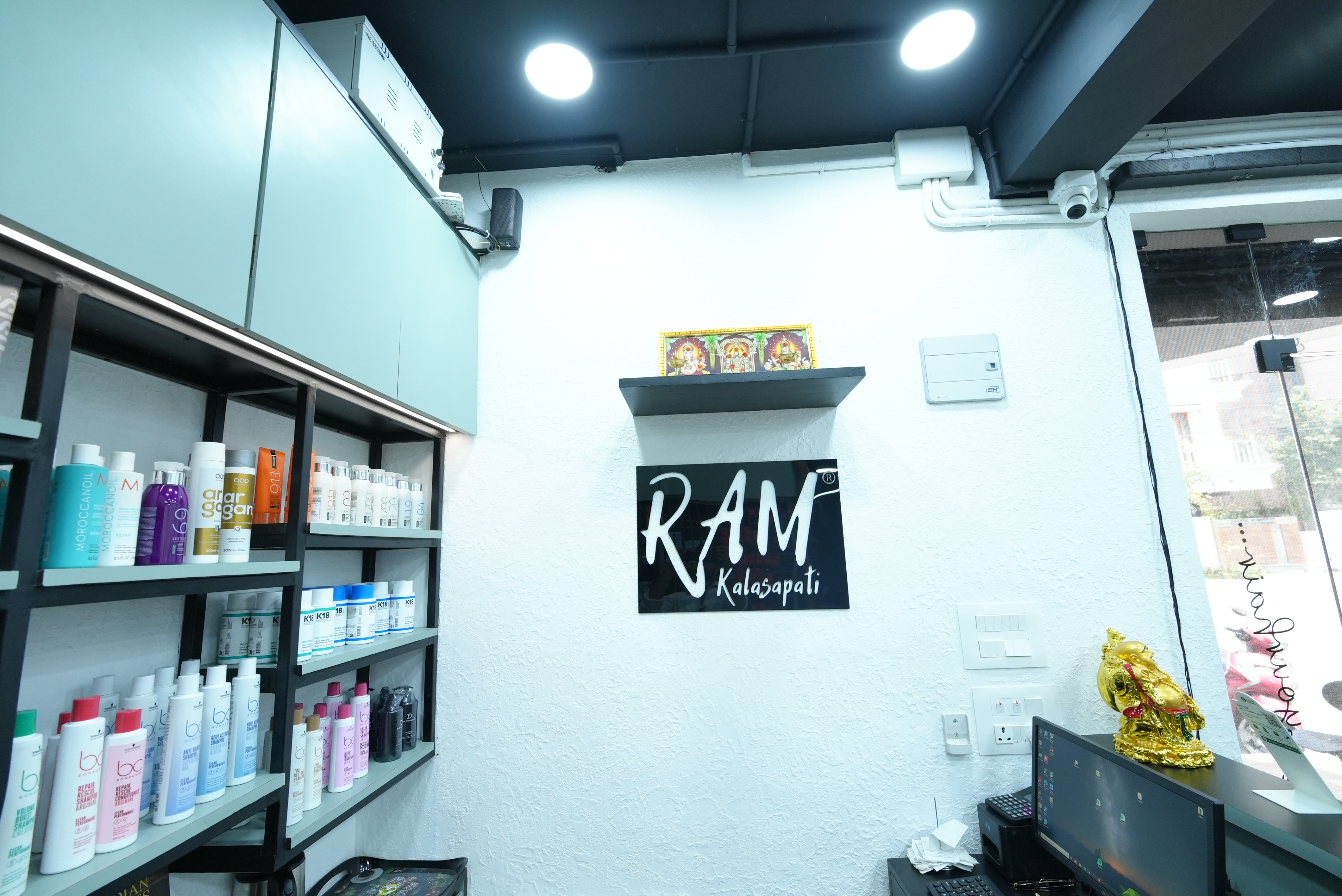 RAM KALASAPATI logo and product shelves