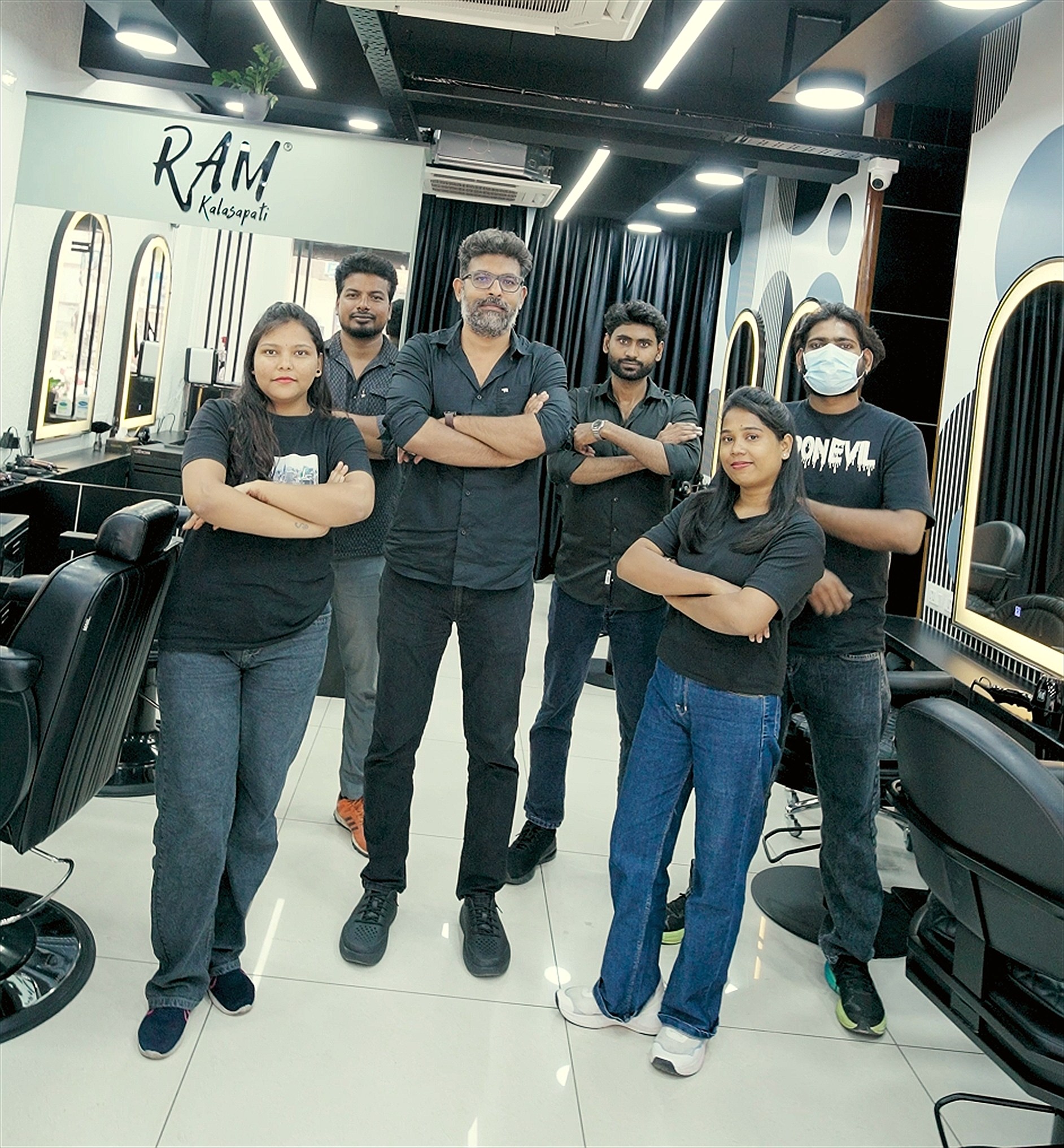 RAM KALASAPATI salon team in the Nellore studio